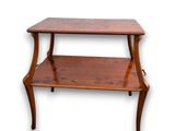 an image of a wooden table with a shelf on top of it