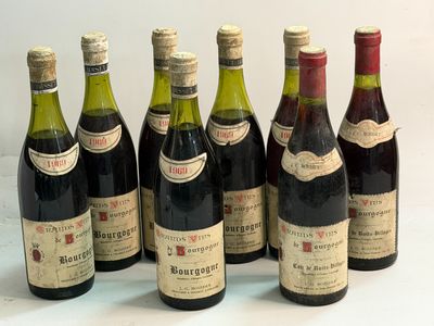 7 bouteilles 5 bts BOURGOGNE 1969 et 2 bts COTES DE NUITS VI…