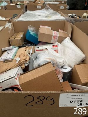 a box full of boxes of items that are in a store