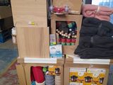 a cart that has many boxes on top of it