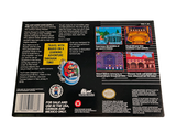 the back cover of a video game box with a picture of a castle