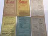four old horsland ' s brochures are on a table