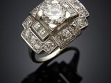 an art deco diamond and platinum ring