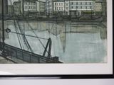 a picture of a picture of a city by the water