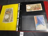 three different types of stamps are in a binder on a table