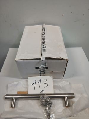Lot de 5 poignées de porte en inox finition brossée avec fix…