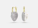 une paire de boucles d'oreilles en or blanc et en or jaune, serties de diamants