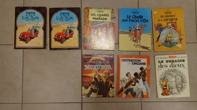 Lot de 8 bandes Dessinées. TINTIN : Les cigares du Pharaon -…