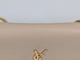 a close up of a handbag with a chain on it
