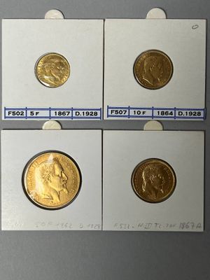 4 MONNAIES D’OR FRANÇAISES - NAPOLÉON III - Photo 1