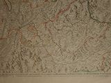 an old map of the mountains and valleys of the austrian alps