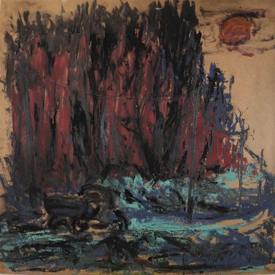 an image of a painting of a boat in a body of water
