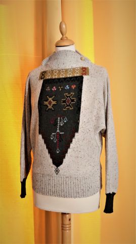 GIANNI VERSACE – Joli Pull en Alpaga et laine à motifs. Larges ma...