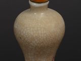 chinese white glaze snuff bottle with red decoration