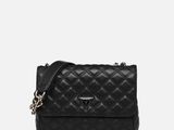 black quilted cross body bag with chain strap