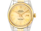 Montre Rolex Lady Datejust à cadran jaune et boîtier bicolore