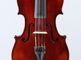 a close up of a violin with a bow on a white background