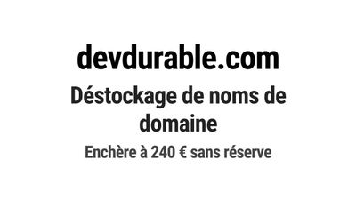 Nom de domaine devdurable.com. Catégorie: Écologie et enviro…