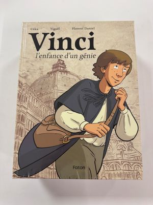 the cover of the book vinci is shown on a white surface