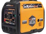 an orange and black portable generator on a white background