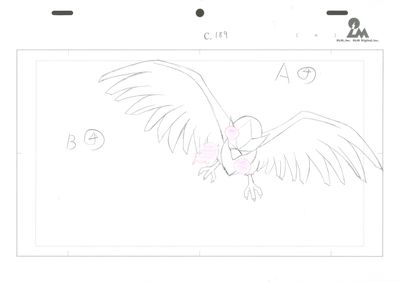 un dessin représentant un oiseau en train de voler dans le ciel