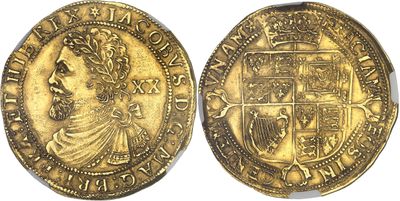 a gold coin with an image of a man on it