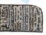 a close up of a bag with a label on it