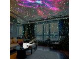 starr light projector with remote control in a living room