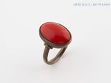 an image of a ring with a red stone in it