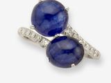 paire de bagues en saphir et diamants, signée Van Cleef