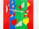 an image of a painting with multiple colors and shapes on it