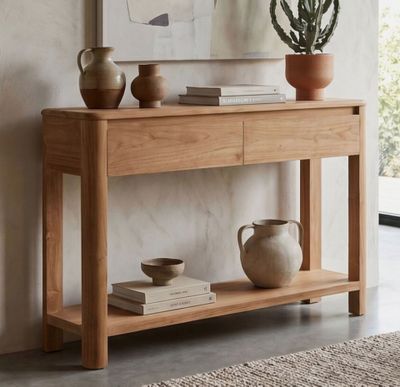 Console 2 tiroirs BALI en teck massif -110x30x75 cm- retour …