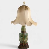 Lampe à poser ornée d'un groupe en quartz vert sculpté à déc… (photo 4)