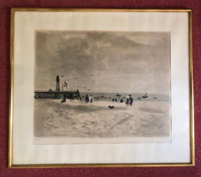 Gaston SEBIRE (1920-2001) Scène de plage