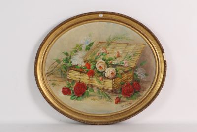 une photo d'une photo d'un panier de fleurs