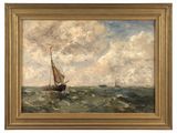 an image of a painting of a sailboat in the ocean