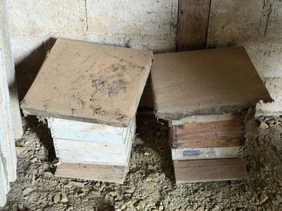 deux cartons posés l'un à côté de l'autre par terre