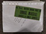 a close up of an envelope with a ticket on it