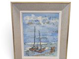 an image of a painting of a sailboat in the ocean