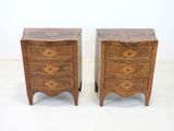 pair of antique bedside tables with drawers on each side