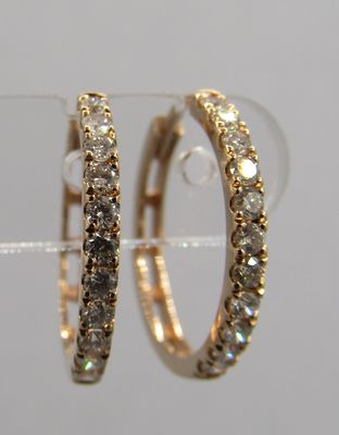Paire de boucles d'oreille créoles en or rose 18K 750/1000 p…