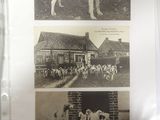 pictures of dogs and people outside of a house