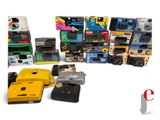 a lot of old cameras and other items on the table