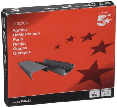 5 STAR - Agrafes 23/8 - Boîte de 1000 unités - Idéal gros tr…