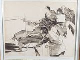 an image of a drawing of a group of people on a boat