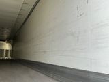 un homme qui traverse un tunnel en skateboard