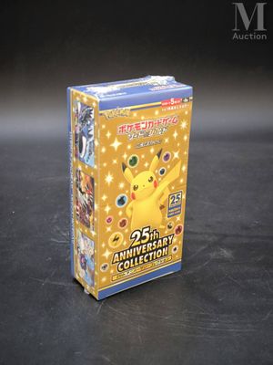 a close up of a box of pokemon trading cards on a table