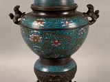 Vase chinois en bronze cloisonné et en émail cloisonné