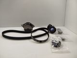 a close up of a belt and a water pump on a table