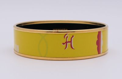 Hermès - Jonc - Plaqué Or - Motif Fleur / Formes - Jaune - F…